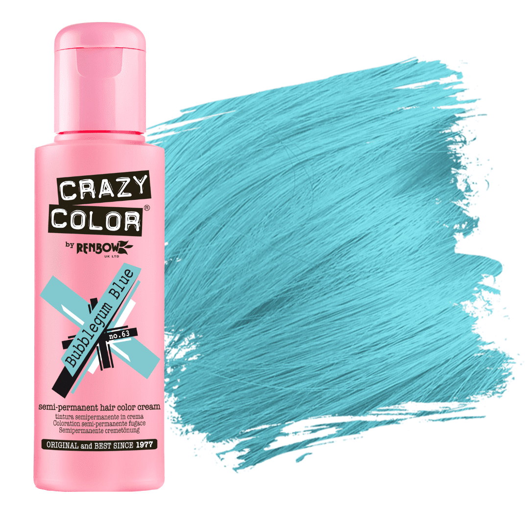 Crazy Color Semi Permanent Hair Dye 100ml - Bubblegum Blue