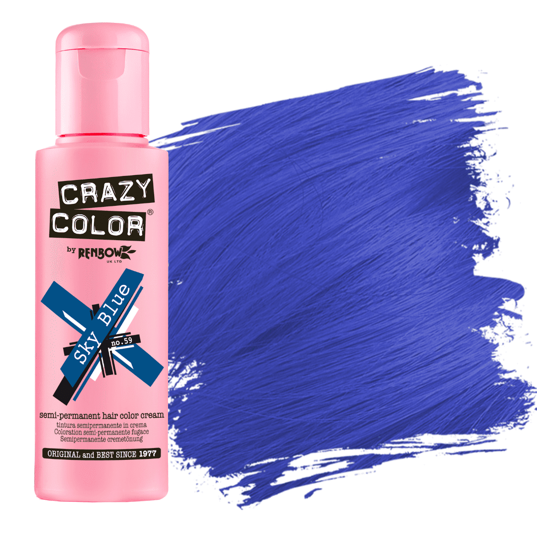 Crazy Color Semi Permanent Hair Dye 100ml - Sky Blue