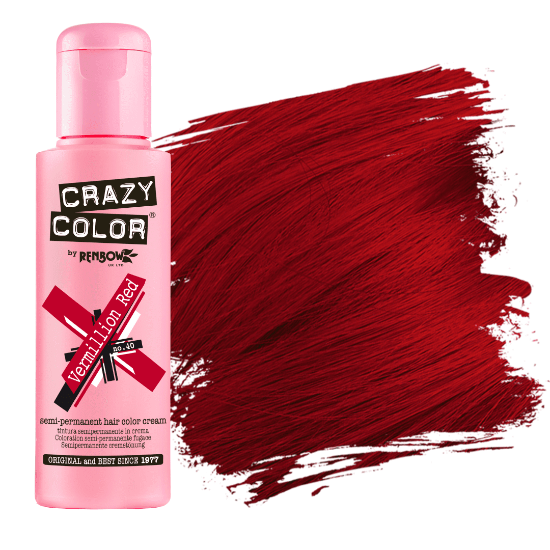Crazy Color Semi Permanent Hair Dye 100ml - Vermillion Red