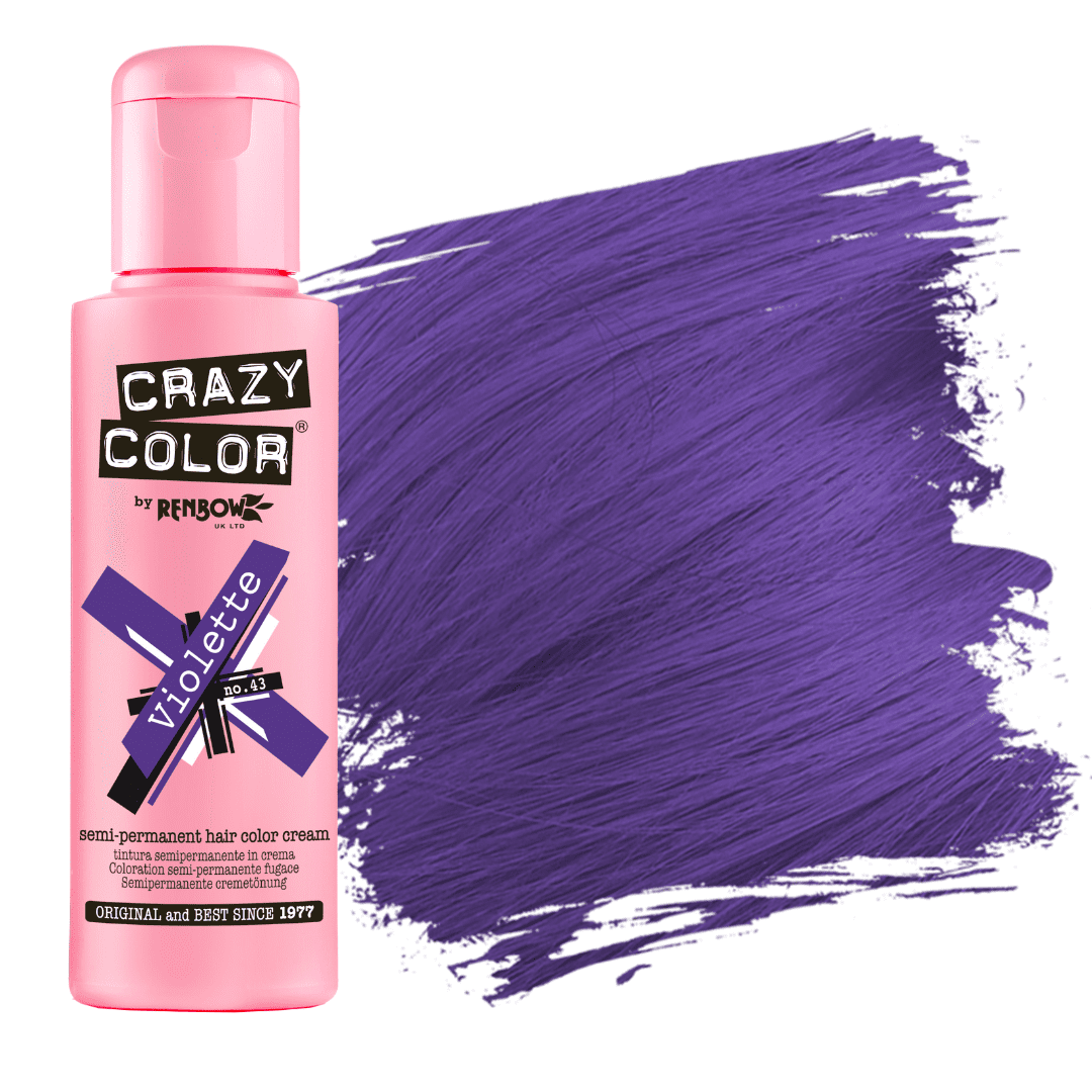 Crazy Color Semi Permanent Hair Dye 100ml - Violette