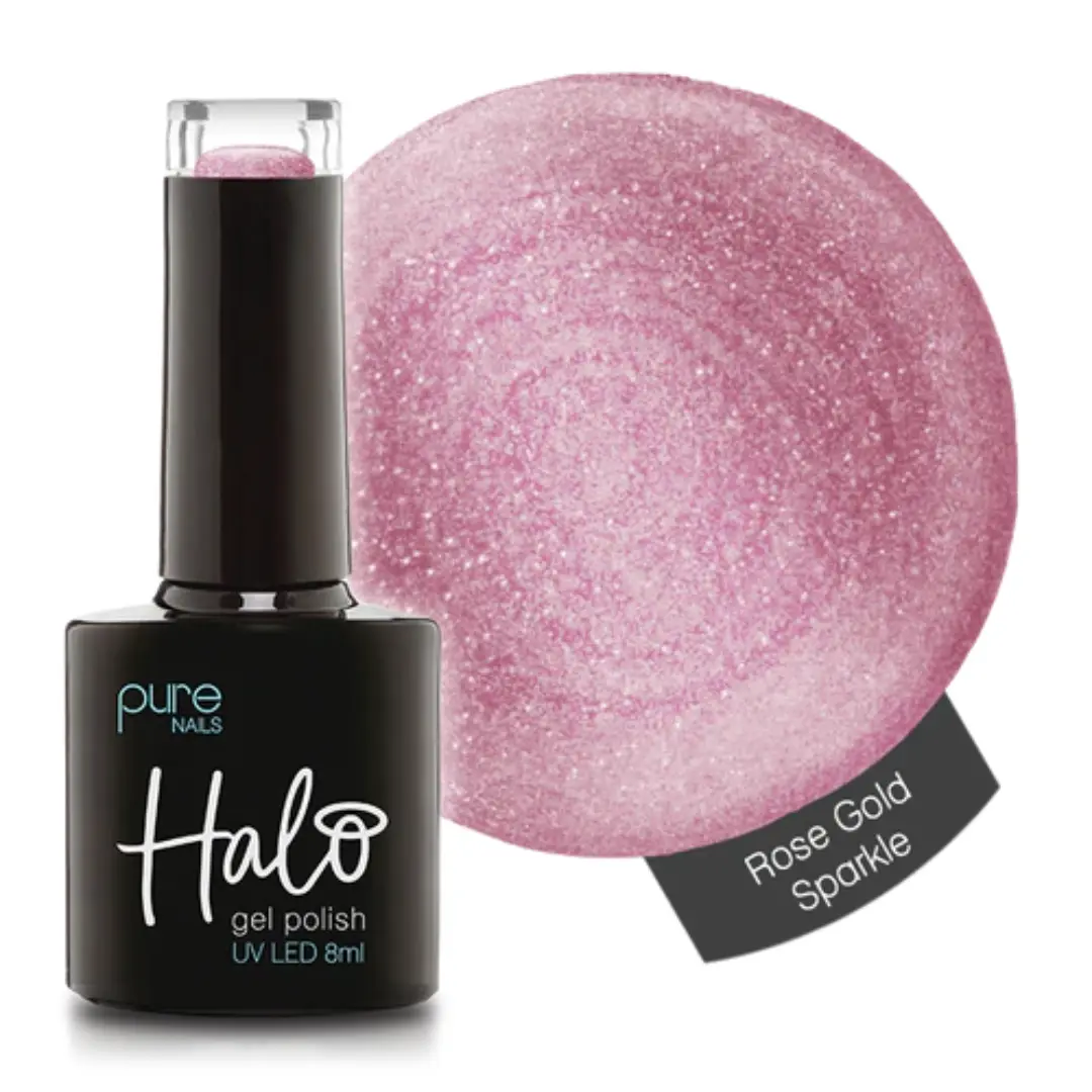 Halo Gel Polish - Rose Gold Sparkle 8ml