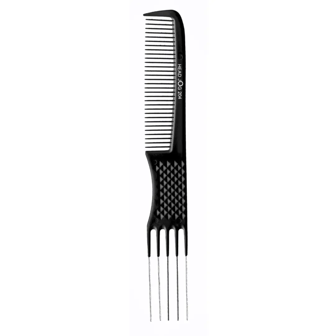 Head Jog Metal Pin Comb 204 - Black
