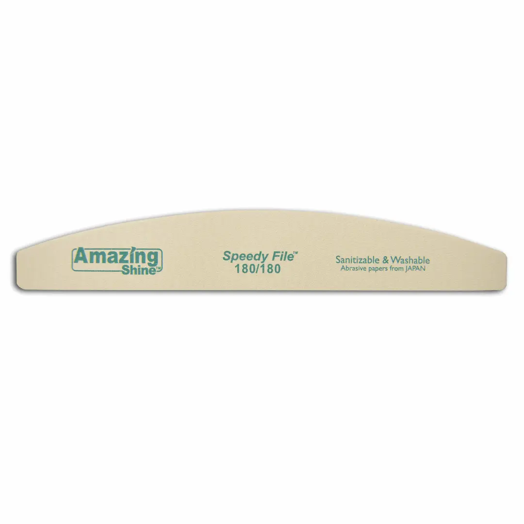 Amazing Shine Half Moon White Nail File 180/180 Green Centre