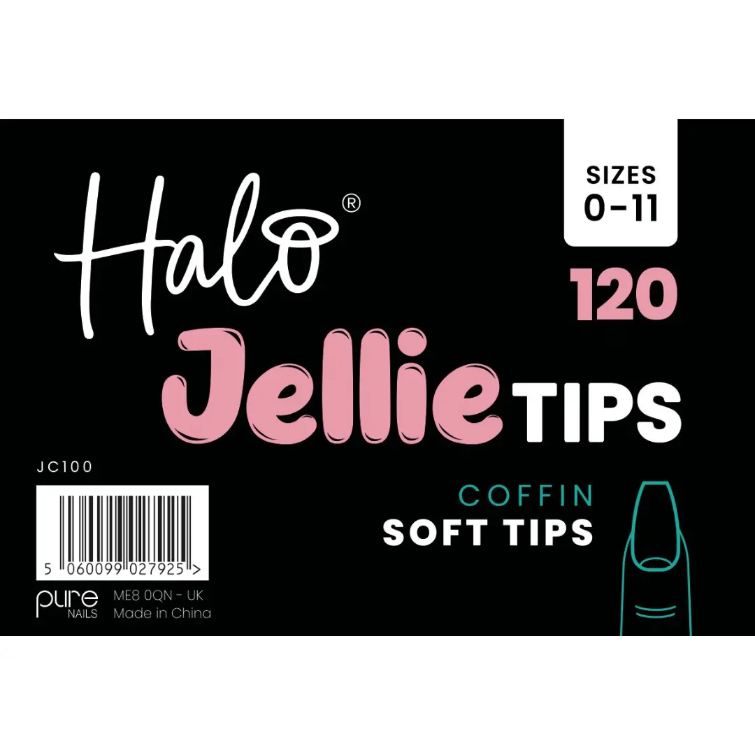 Halo Jellie Nail Tips - Coffin (120 Assorted Sizes)