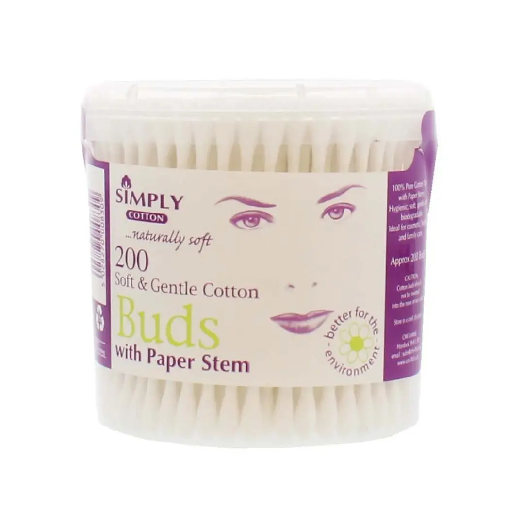 Simply Cotton Buds (Paper Stem) Tub 200’s