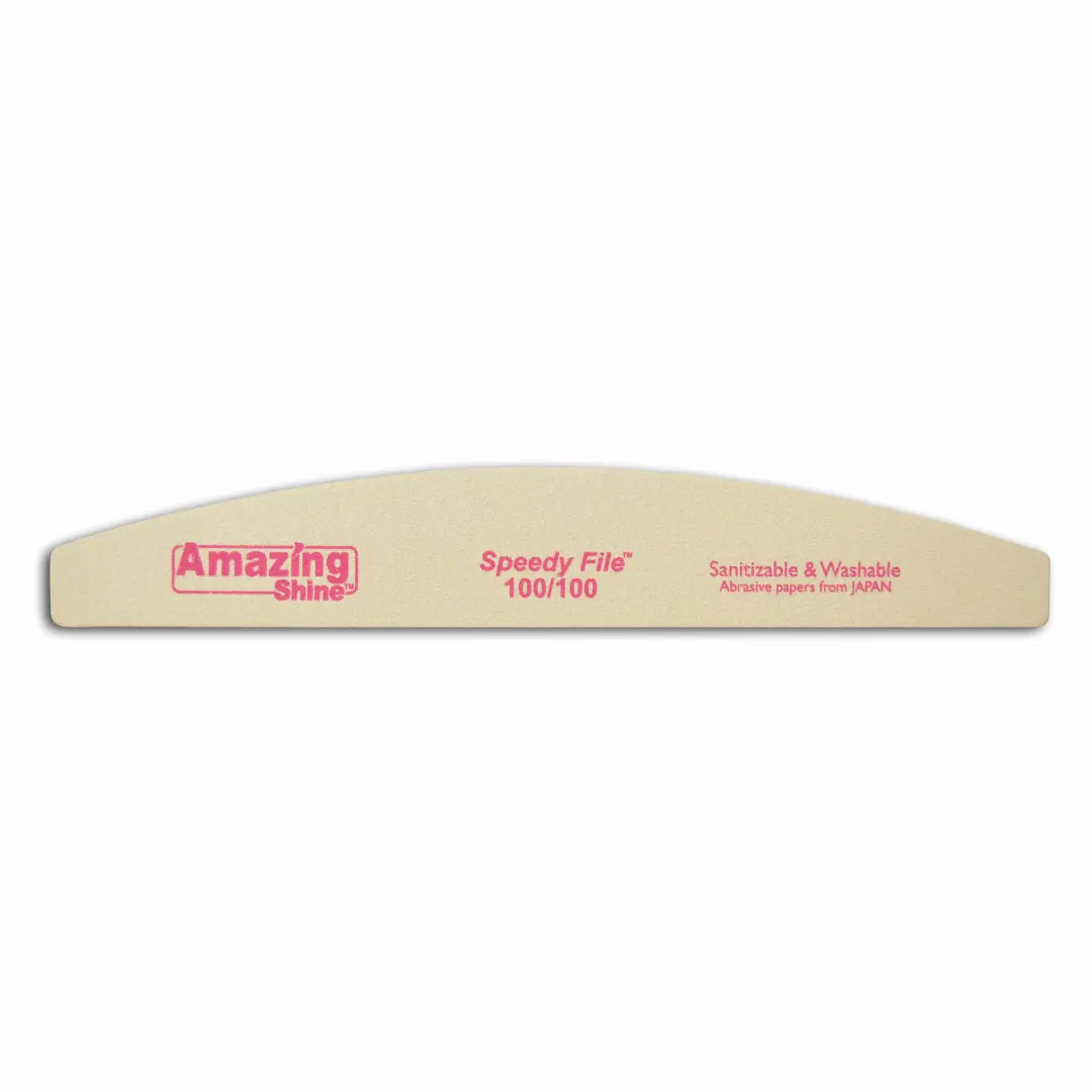 Amazing Shine Half Moon White Nail File 100/100 Pink Centre