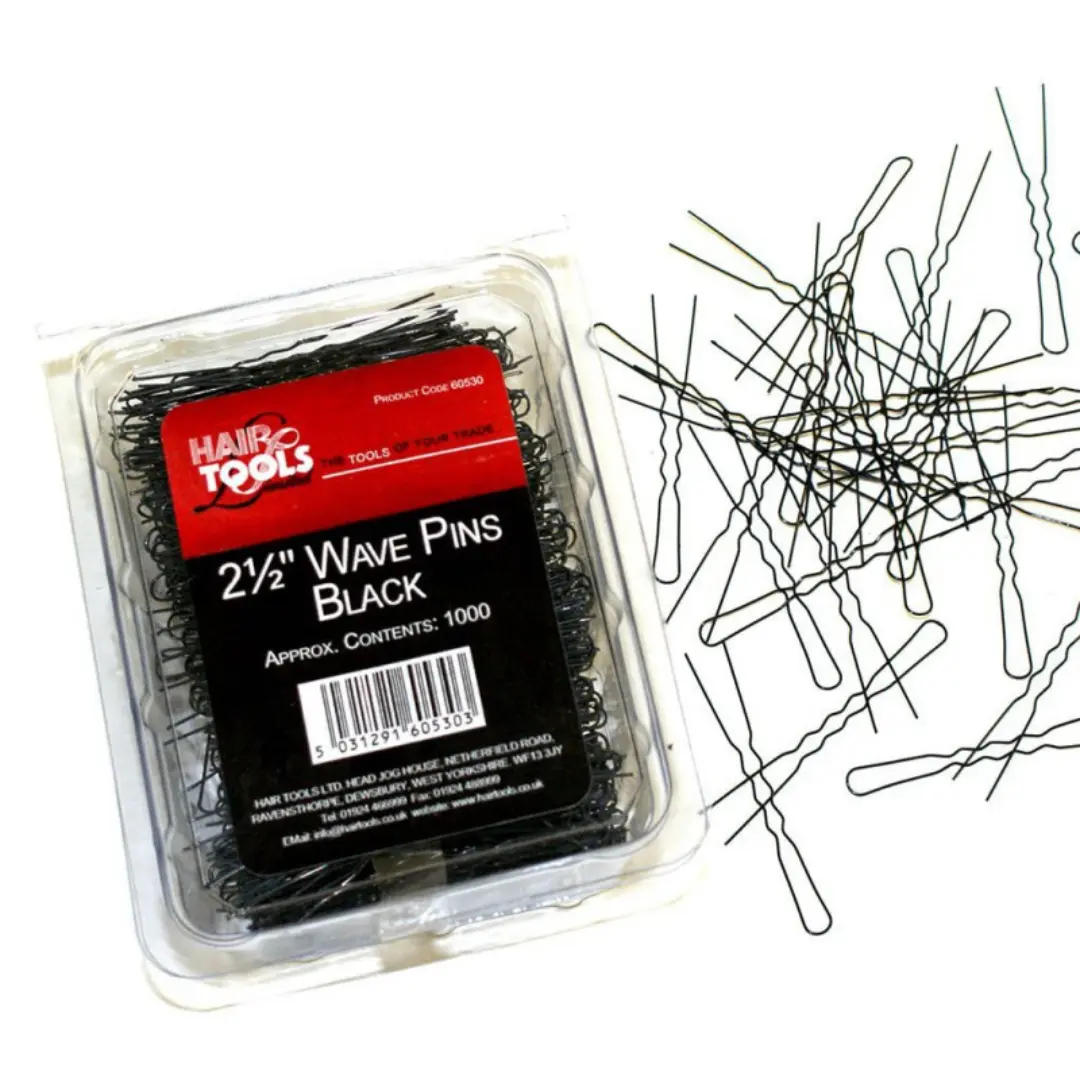 Hair Tools 2.5” Wave Pins - Black (Pack of 1000)