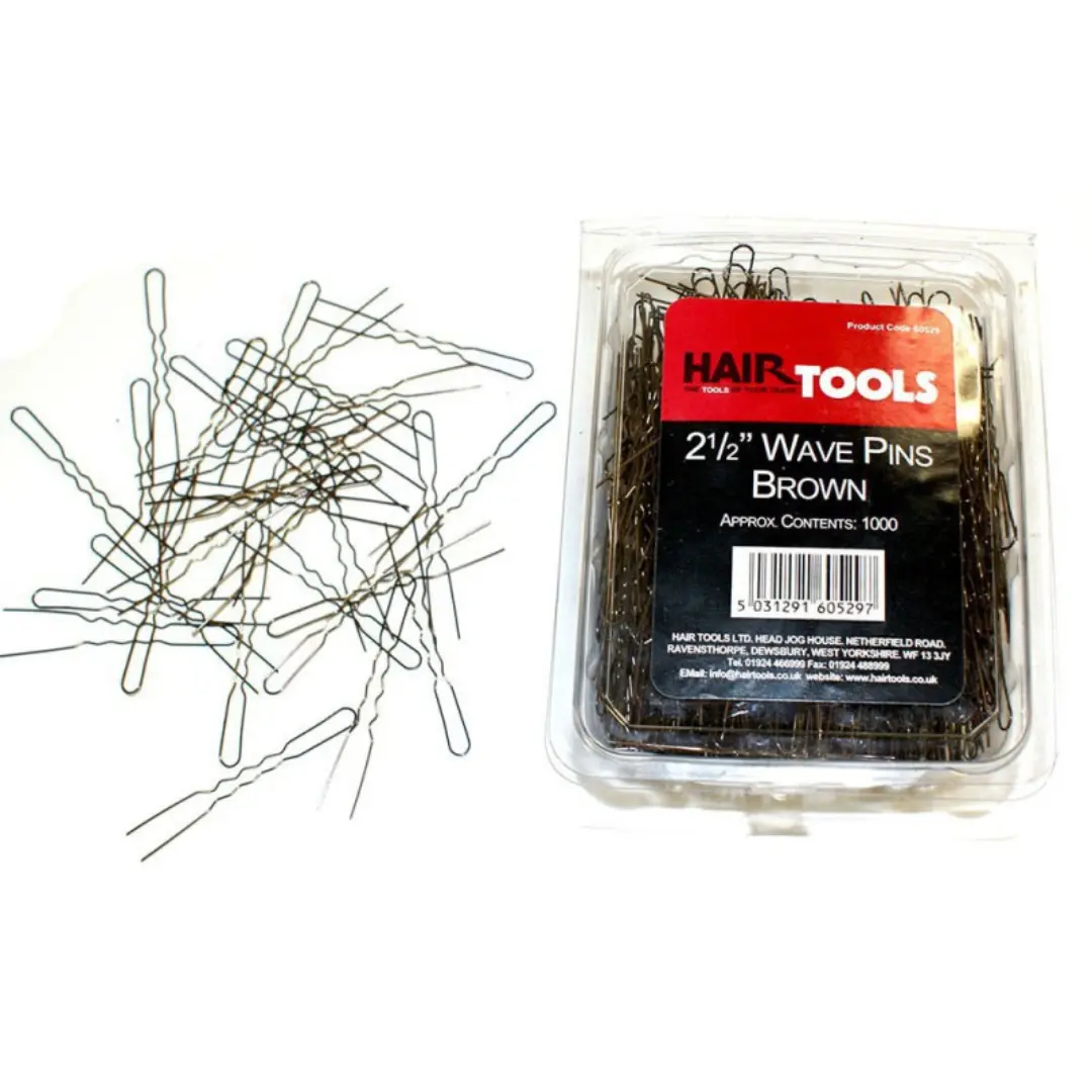Hair Tools 2.5” Wave Pins - Brown (Pack of 1000)