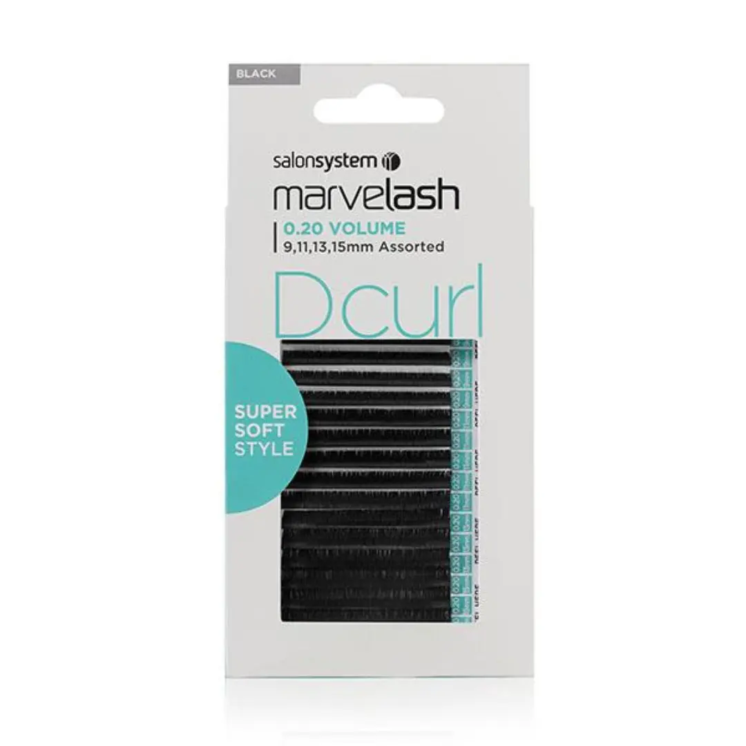 Salon System Marvelash - D Curl Lash 0.20 9-15mm Assorted - Black
