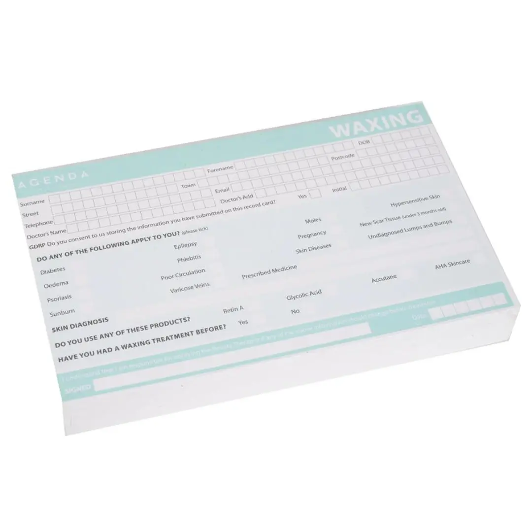 Agenda Waxing Record Cards (100 pcs)
